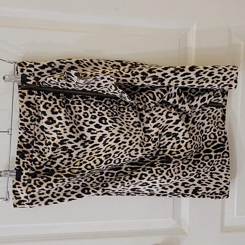 New York & Company animal print pencil leopard skirt size 2